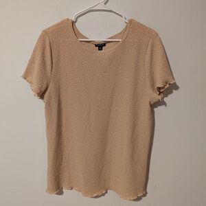 Torrid Cream Textured Crepe Jersey Crew Neck Tee Size 2X - Flaw, See Description